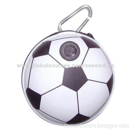 Portable football speaker case, measures 12x12x5.8cm